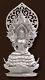 Silver 925 Statues 3.9 cm Buddha Naga Pok Thai Amulet Good Fortune Wealth