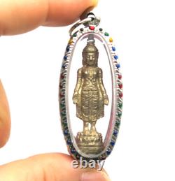 Silver Jatukam Ramathep Standing Thai Buddha Amulet Miracle Maker Pendant Rare