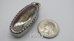 Silver Jatukam Ramathep Standing Thai Buddha Amulet Miracle Maker Pendant Rare