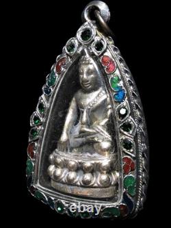 Silver Phra Kring LP Fhan Wat Pa Udom Somphon BE2518 Thai Buddha Amulet Talisman