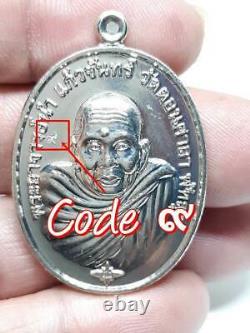 Silver Plated Coin Phra Ajarn Nam Wat Donsala Temple Code Thai Buddha Amulet