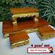 Small Altar Table Thai Buddha Worship Teak Wood Amulet Handmade 4 pcs/ Set
