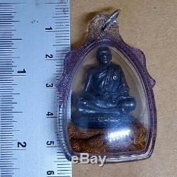 Statue Phra LP Mhun Yellow robe Wat Banjan Thai Buddha Amulet Holy Magic Rare
