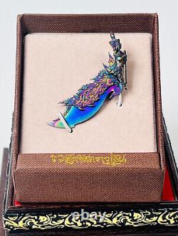 Stunning King Wessuwan Magic Knife Leklai Wealth Protect Artistry Amulet Genuine