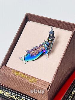 Stunning King Wessuwan Magic Knife Leklai Wealth Protect Artistry Amulet Genuine