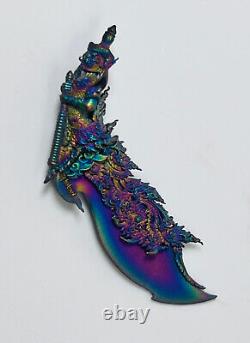 Stunning King Wessuwan Magic Knife Leklai Wealth Protect Artistry Amulet Genuine