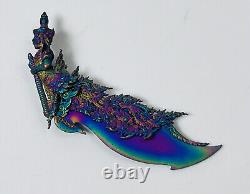 Stunning King Wessuwan Magic Knife Leklai Wealth Protect Artistry Amulet Genuine