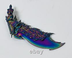 Stunning King Wessuwan Magic Knife Leklai Wealth Protect Artistry Amulet Genuine