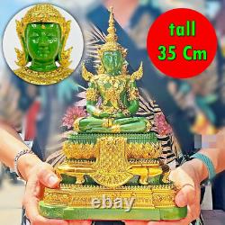 Summer Armor Green Jade Emerald Buddha Statue Meditation Lucky Thai Amulet 18332