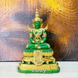 Summer Armor Green Jade Emerald Buddha Statue Meditation Lucky Thai Amulet 18332