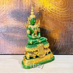 Summer Armor Green Jade Emerald Buddha Statue Meditation Lucky Thai Amulet 18332