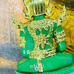 Summer Armor Green Jade Emerald Buddha Statue Meditation Lucky Thai Amulet 18332