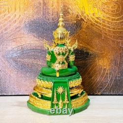 Summer Armor Green Jade Emerald Buddha Statue Meditation Lucky Thai Amulet 18332