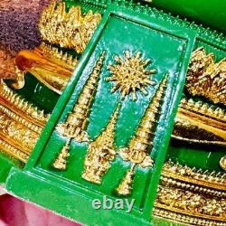 Summer Armor Green Jade Emerald Buddha Statue Meditation Lucky Thai Amulet 18332