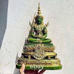 Summer Armor Green Jade Emerald Buddha Statue Meditation Lucky Thai Amulet 18332