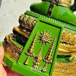 Summer Armor Green Jade Emerald Buddha Statue Meditation Lucky Thai Amulet 18332