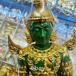 Summer Armor Green Jade Emerald Buddha Statue Meditation Lucky Thai Amulet 18332