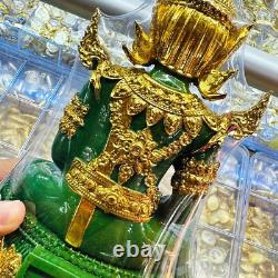 Summer Armor Green Jade Emerald Buddha Statue Meditation Lucky Thai Amulet 18332