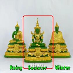 Summer Armor Green Jade Emerald Buddha Statue Meditation Lucky Thai Amulet 18332