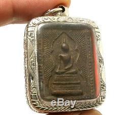 Super Rare Lp Boon Buddha Enlighten Shield Thai Powerful Antique Amulet Pendant