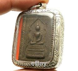 Super Rare Lp Boon Buddha Enlighten Shield Thai Powerful Antique Amulet Pendant