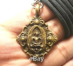 Super Rare Lp Boon Lord Buddha Samadhi Magic Metal Coin Real Thai Amulet Pendant