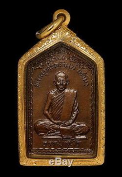 Thai Amulet Buddha Lp Tumh(srirawimol)wat Khaobot Bangsaphan With Gold Case