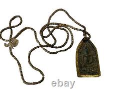 THAI BUDDHA AMULET, PHRA, SPECIAL, RARE, LUCK, BLESSING Vintage Old Brass