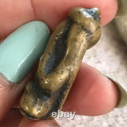 THAI BUDDHA Amulet Pendant Close eyes Brass Pidta Protect Talisman Luck and Rich