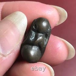 THAI BUDDHA Amulet Pendant Close eyes Brass Pidta Protect Talisman Luck and Rich