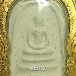 TOP! Phra Somdej Back Yant Pim Lp Tim No. 475 Thai Buddha Amulet Gold Tone Case