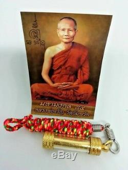 Takrut Buddha Pendant 57mm Magic Manuscript Amulet Thai Buddha good Luck 