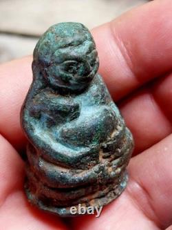 Thai Amulet Buddha Ancient Kru Ayutthaya Wealth Lucky Charm