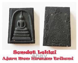 Thai Amulet Buddha Black Somdet Leklai Strong Power Wealth, Protection By Aj Mom