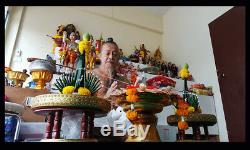 Thai Amulet Buddha Charming Flower Gold Fortune succeed By Aj Long Khem Mangkon