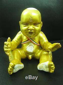 Thai Amulet Buddha Gold Kuman Thong Samsahai Figure Charm Talisman BE2553 (2010)