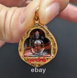 Thai Amulet Buddha LP Sod Maha Sirirajthat Pendant Gold Frame Dhammakaya Rare