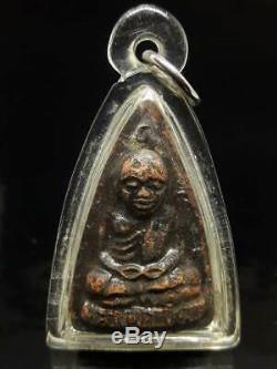 Thai Amulet Buddha Lp Ngern Wat Bangklan Rare Old Clay Magic Luck Money Thailand