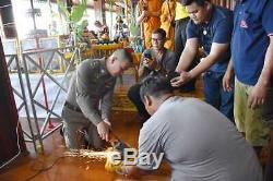 Thai Amulet Buddha Lp Paew Wat Rang Man Series Jao Sua Sae Yid Bell Gold Enamel