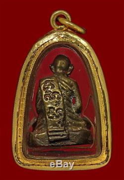 Thai Amulet Buddha Lp Tumh Wat Khaobot Bangsaphan Be 2516 With Gold Case Luck
