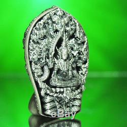 Thai Amulet Buddha Metteyya Phra PathomNaga Srisuttho Real Silver W. Wimuttidham