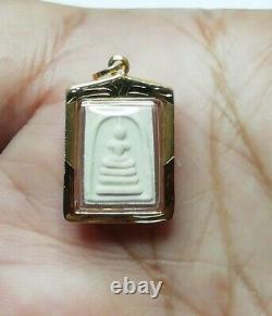Thai Amulet Buddha Pendant Phra Somdej Wat Rakang Auspicious Holy Fine 18k Gold