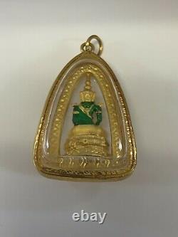 Thai Amulet, Buddha, Phra Kaew Morakot, Gold, Green, Diamonds Brand New