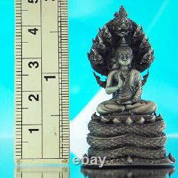 Thai Amulet Buddha Phra Kring Srisakkaya Muchalinda Nagaraj Real Silver #07/99