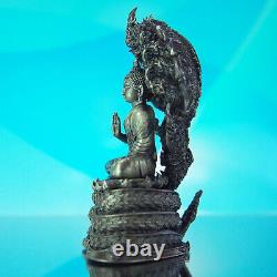 Thai Amulet Buddha Phra Kring Srisakkaya Muchalinda Nagaraj Real Silver #07/99