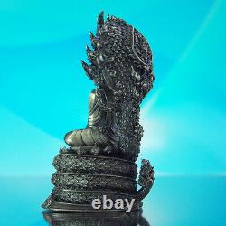 Thai Amulet Buddha Phra Kring Srisakkaya Muchalinda Nagaraj Real Silver #07/99