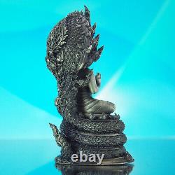 Thai Amulet Buddha Phra Kring Srisakkaya Muchalinda Nagaraj Real Silver #07/99