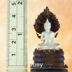 Thai Amulet Buddha Phra Kring Srisakkaya Muchalinda Nagaraj Real Silver #48/99
