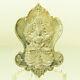 Thai Amulet Buddha Phra Nak Prok 7 Head Naga Real Silver 42mm Wat PhraPan BE2561
