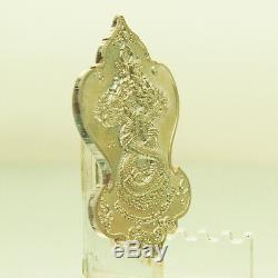 Thai Amulet Buddha Phra Nak Prok 7 Head Naga Real Silver 42mm Wat PhraPan BE2561